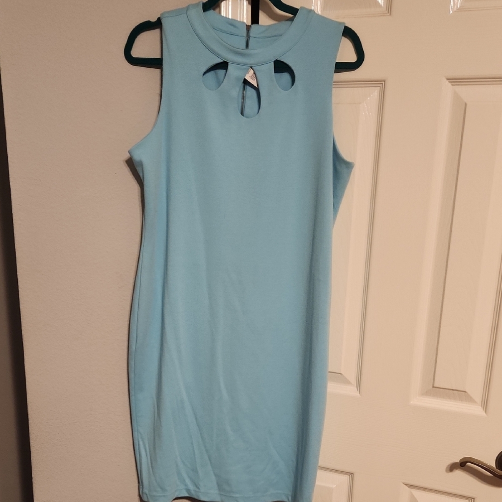 Versona Light Blue Sleeveless Mini Dress